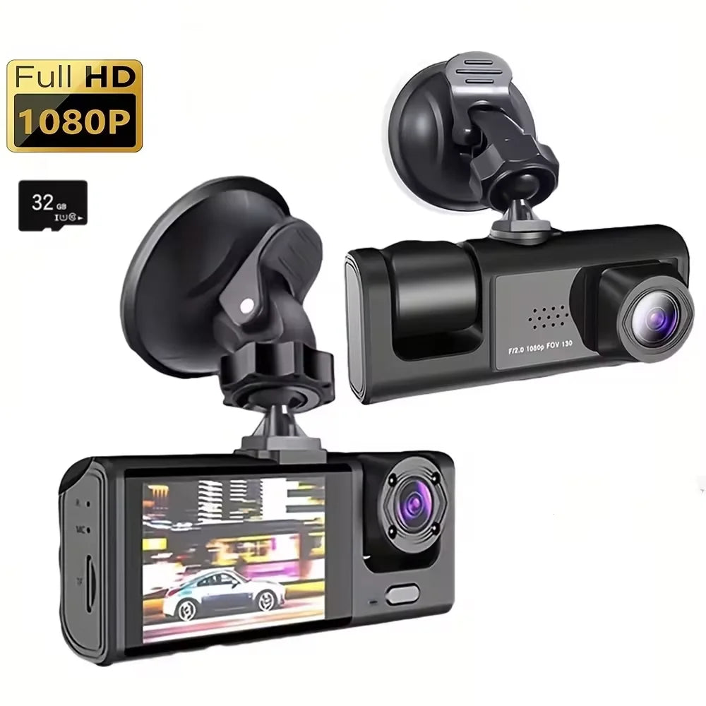 Dashcam Full HD 1080P avec Grand Angle 130° + Carte 32 Go Incluse